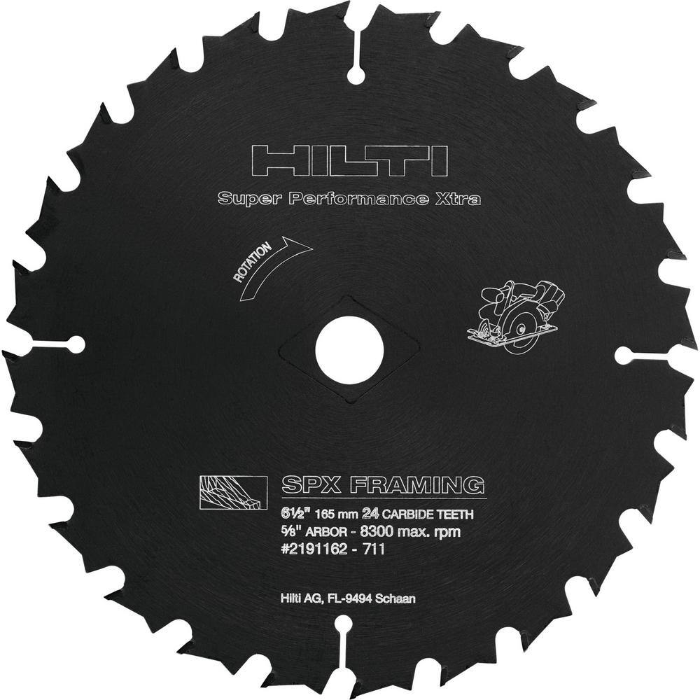 Hilti SPX 6-12 in. 24 Carbide-Teeth Wood Framing Circular Saw Blade (5-Pack) 2191162