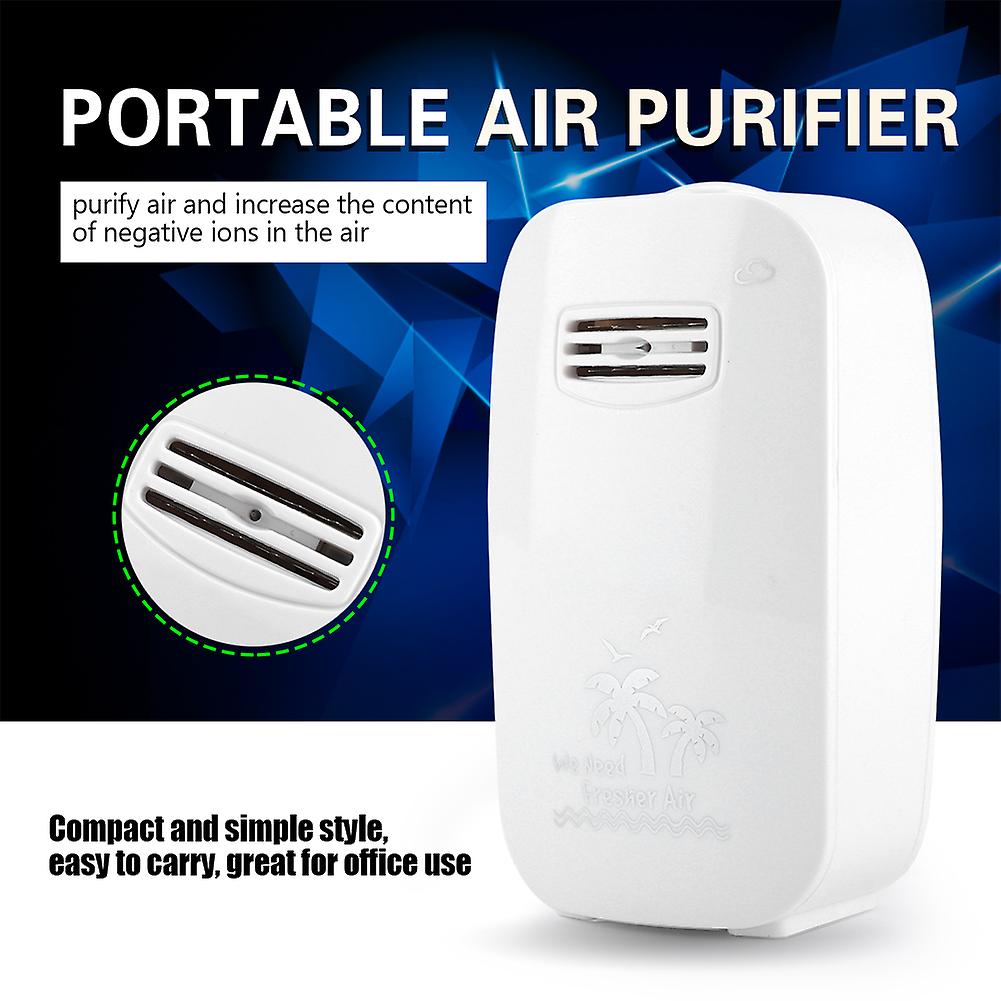 Portable Air Purifier Negative Ion Generator Sterilization Disinfection Device (white Eu Plug)