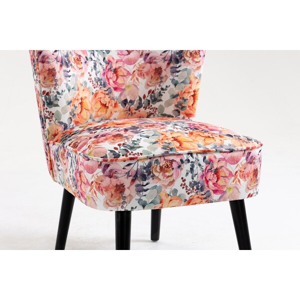 Armless Curved Back Accent Chair Side Chair