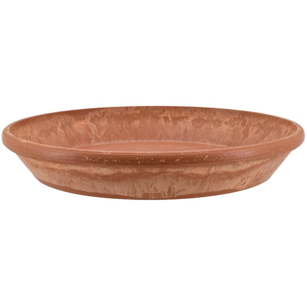 Arcadia Garden Products Single Slip 10 in. Dia Terra Cotta Marble PSW Saucer AP25TCM