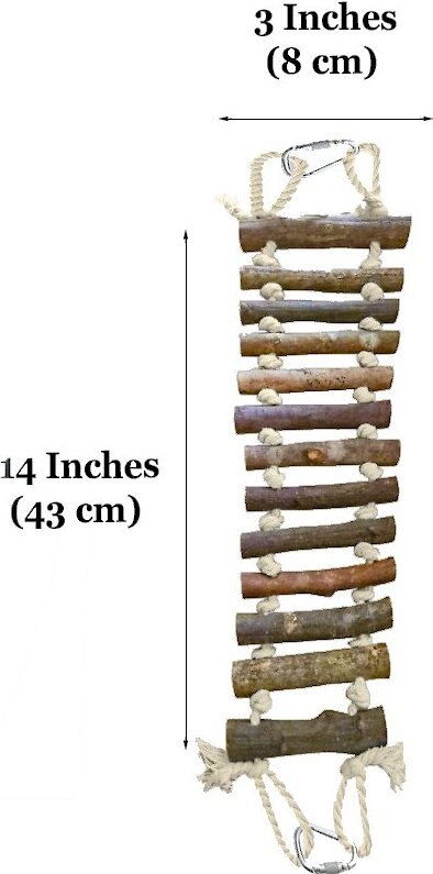 SunGrow Parakeet and Bearded Dragon Ladder Rope Bridge Bird and Reptile Toy