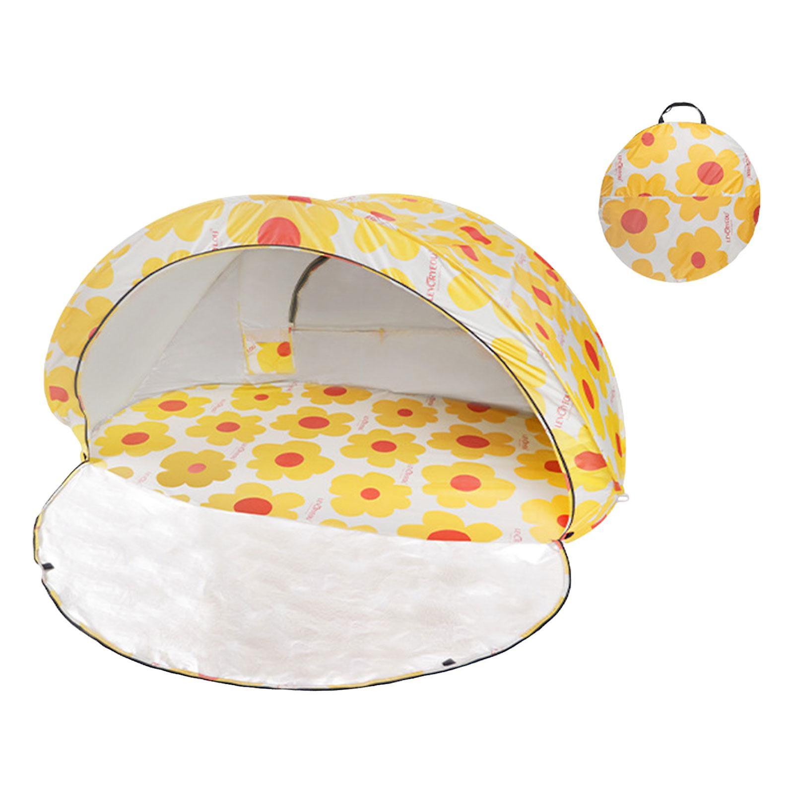 Sun Shelter Tent For 3-4 Person Sun Shelter Canopy For Park Hiking Windproof Yellow Flower