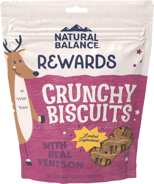 Natural Balance Rewards Crunchy Biscuits With Real Venison Dog Treats