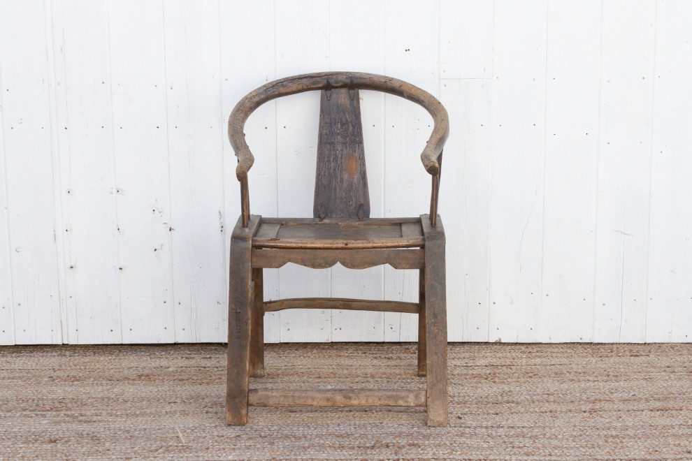 Primitive 18th Century Horseshoe Chair   Asian   Armchairs And Accent Chairs   by De cor  Houzz