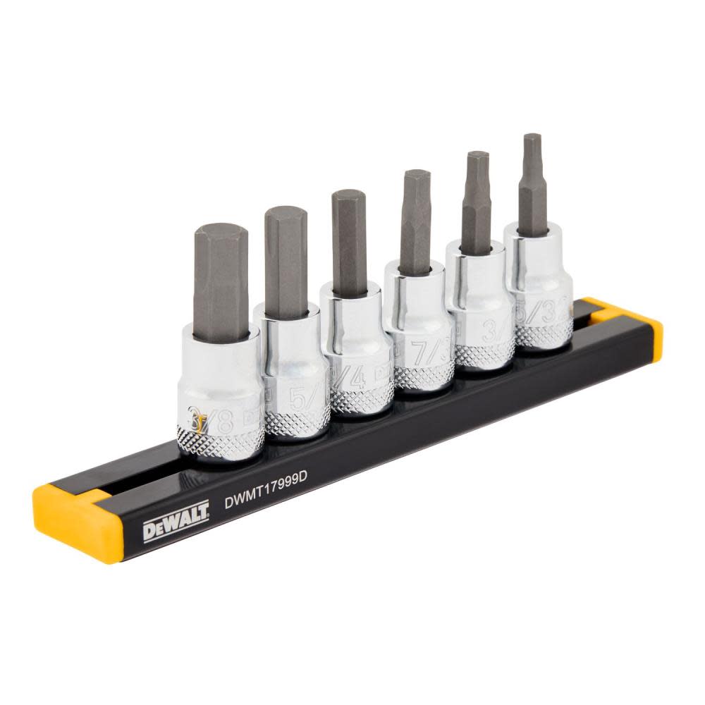 DEWALT SAE HEX Socket Set 3/8 DRIVE 6pc