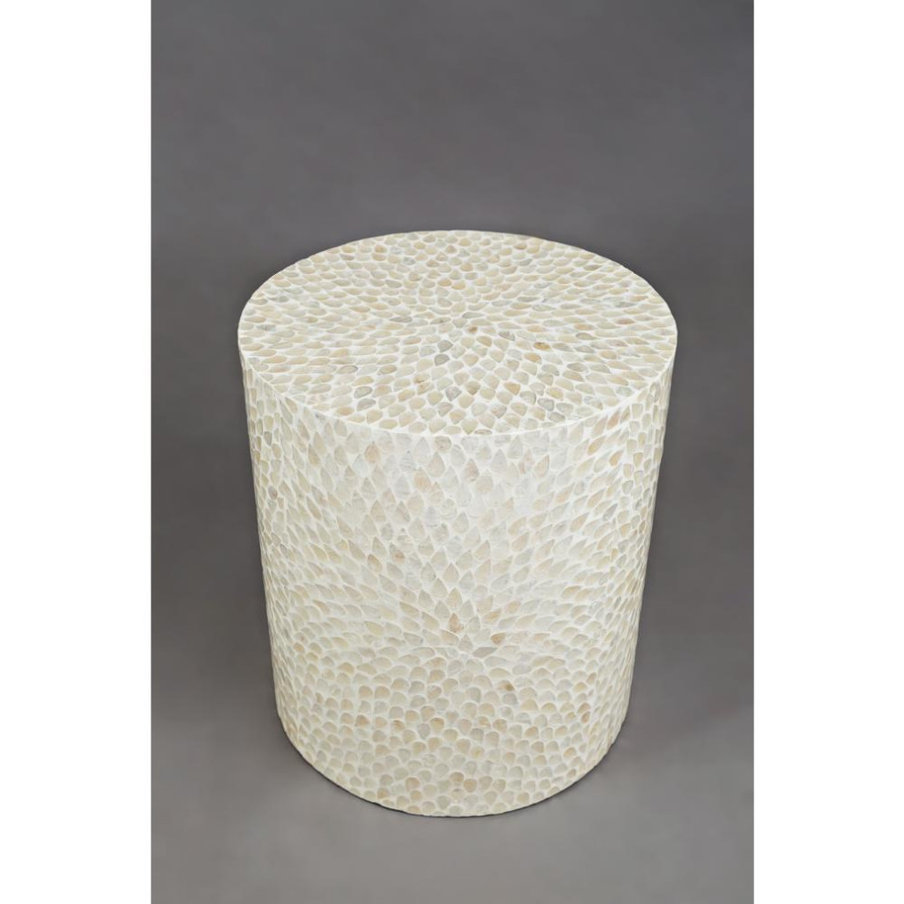 Global Archive Round Capiz Accent Table  Natural   Beach Style   Side Tables And End Tables   by HedgeApple  Houzz