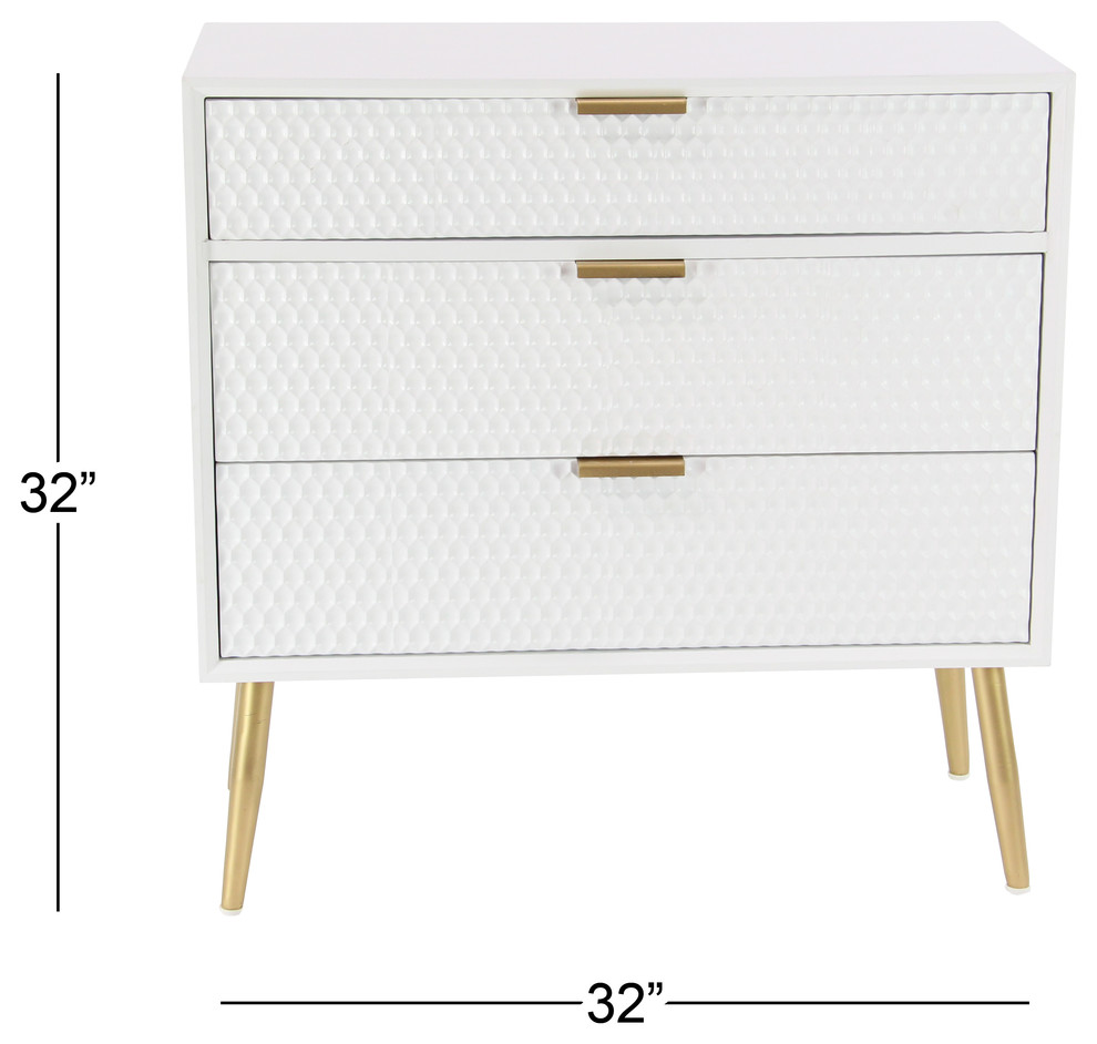 Zimlay Modern White 3 Drawer Wooden Chest 60216   Midcentury   Accent Chests And Cabinets   by Brimfield  ampMay  Houzz