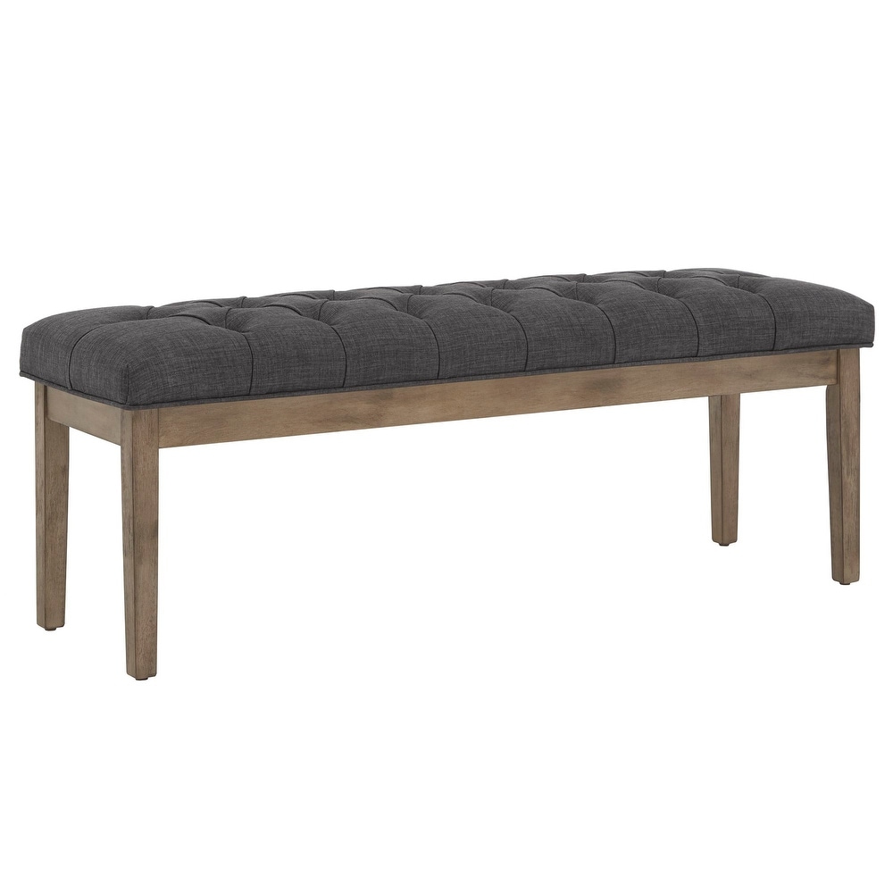 Benchwright Premium Tufted Reclaimed Look 52 inch Upholstered Bench by iNSPIRE Q Artisan