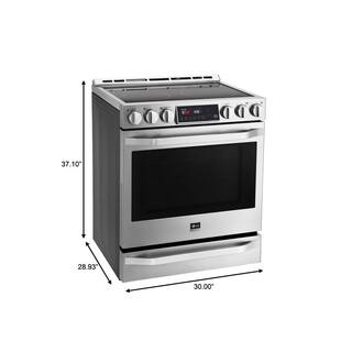 LG STUDIO 30 in. 6.3 cu. ft. Smart Slide-In Electric Range with ProBake Convection Oven and Self-Clean in. Stainless Steel LSSE3027ST