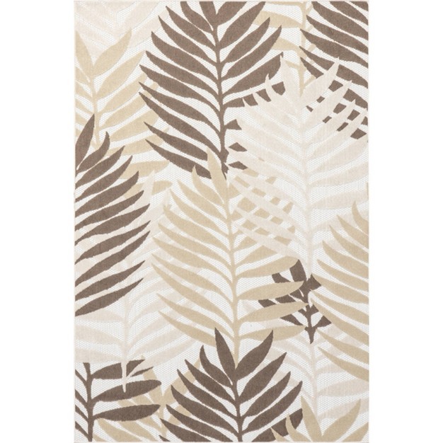 Nuloom Molly Textured Tropical Leaves Indoor outdoor Area Rug Beige