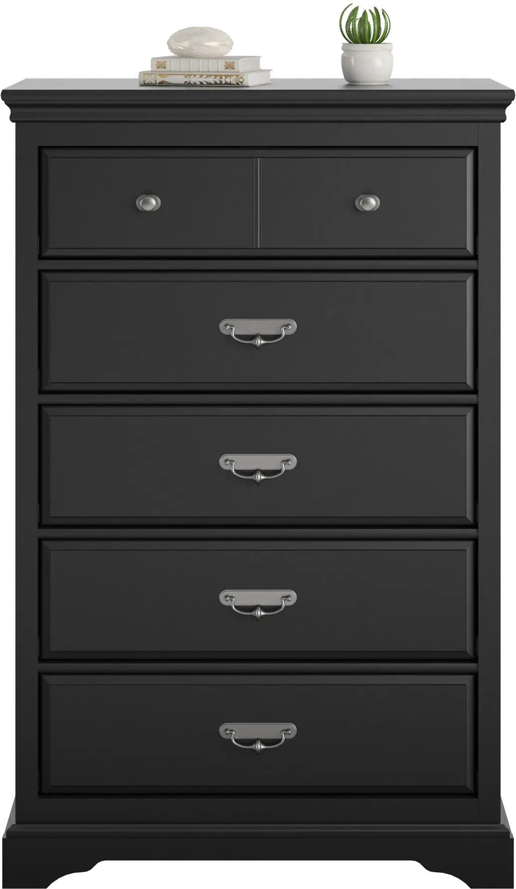 Bristol Traditional Black 5-Drawer Dresser