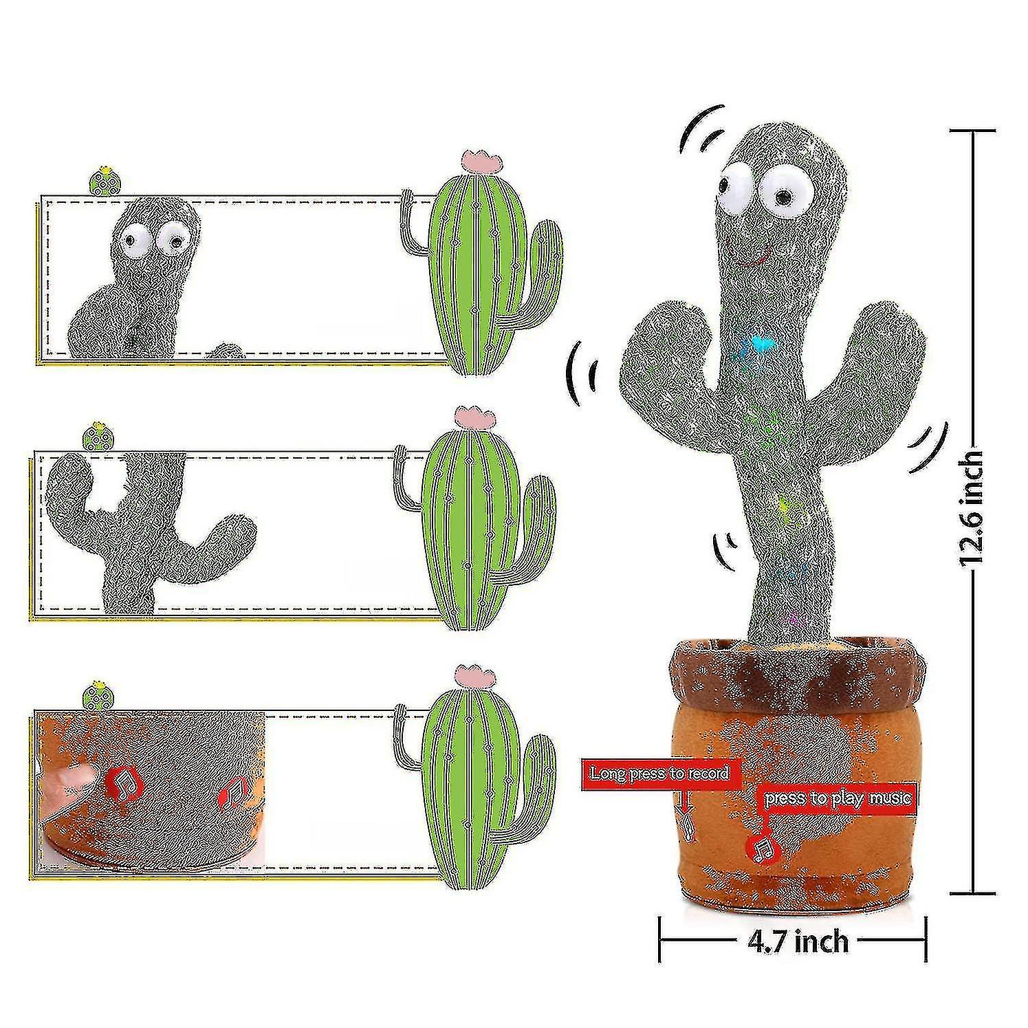 Dancing Cactus Toy，talking Reat Singing Sunny Cactus Toy(120 Songs)