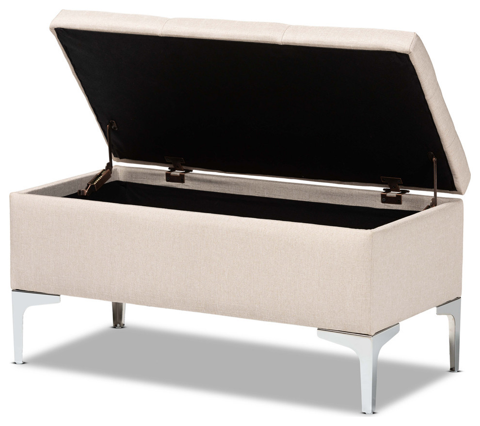 Ida Contemporary Storage Ottoman   Midcentury   Footstools And Ottomans   by Baxton Studio  Houzz