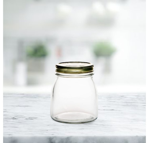 Amici Home Cantania Canning Jar Airtight Italian Made Food Storage Jar With Golden Lid