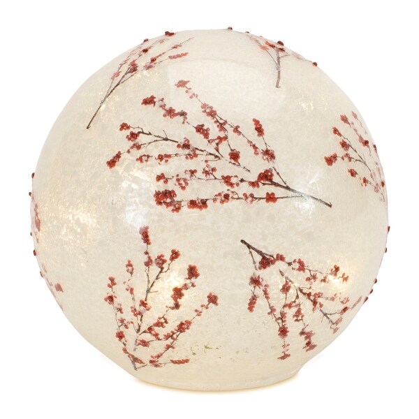 LED Frosted Berry Branch Globes (Set of 2)