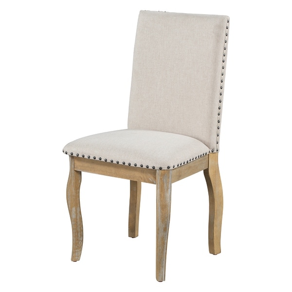 Set of 4 Dining chairs Wood with Nailhead