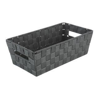 SIMPLIFY 4.72 in. H x 7.68 in. W x 14.57 in. D Gray Fabric Cube Storage Bin 25099-GREY