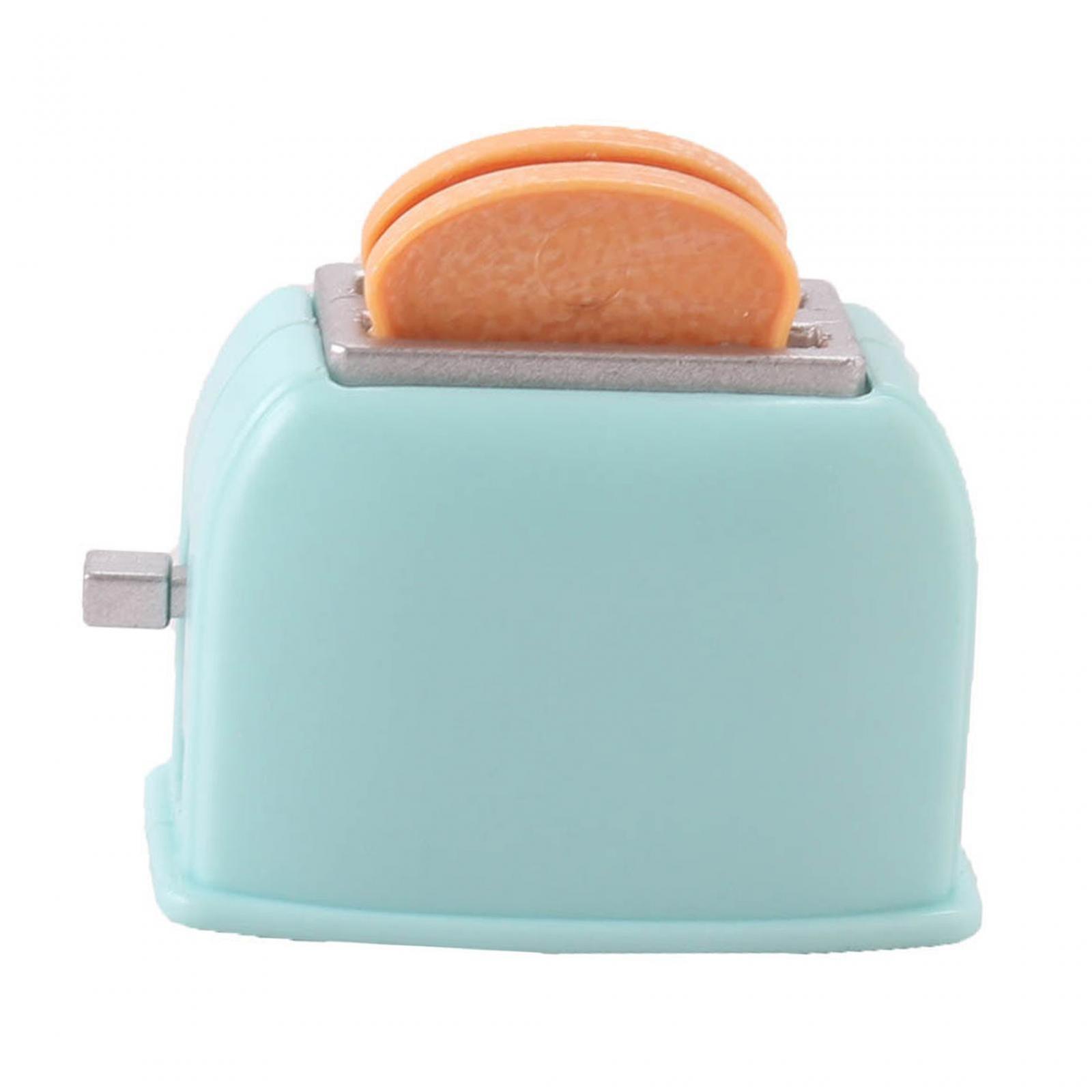 Dollhouse Bread Toaster Miniature Breakfast Bread Toaster For 1/6 1/12 Cafes Blue