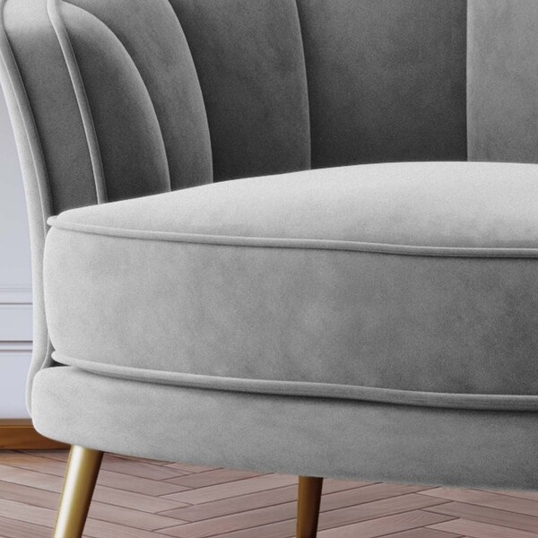 Modern Velvet Accent Barrel Chair Leisure Accent Chair Living Room Upholstered Armchair Vanity Chair for Bedroom