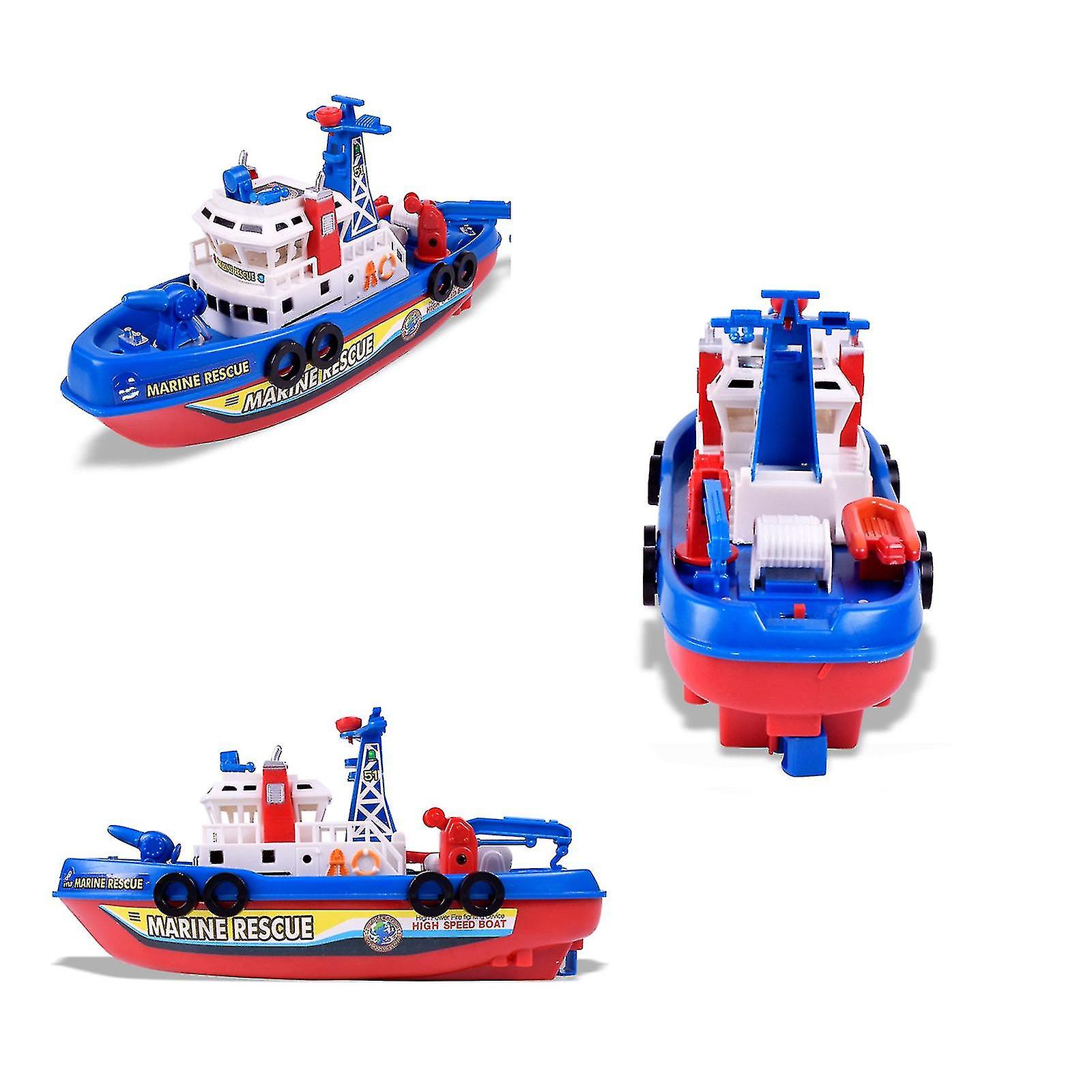 Children's Electric Fire Boats Creative Music Water Jet Model Toy Boats Electric Fire Baby Bath Toys Led Flashing Light Music Toy