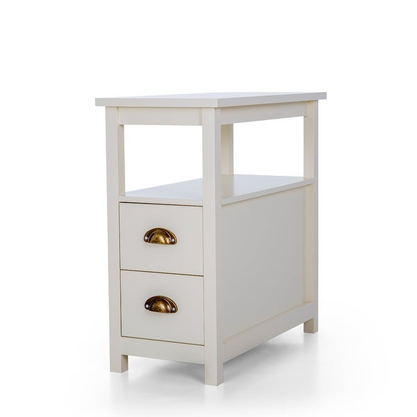 Sophia and William End Table with 2 Storage Drawers and Open Shelf