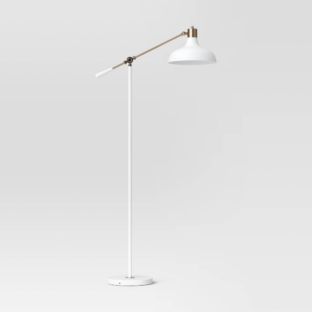 Crosby Schoolhouse Floor Lamp White includes Led Light Bulb