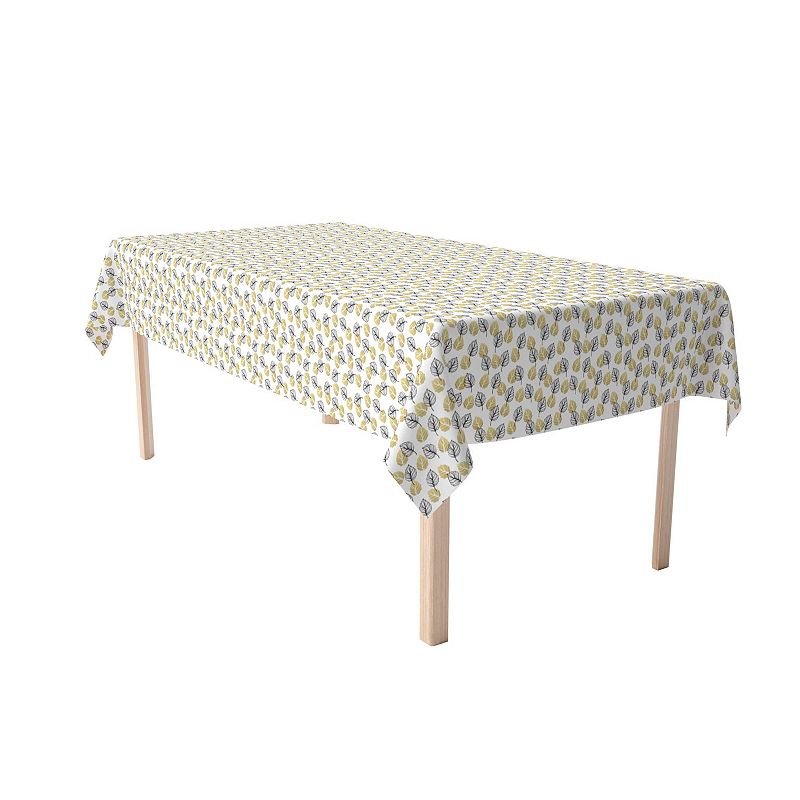 Rectangular Tablecloth， 100% Cotton， 52x120， Golden Leaves