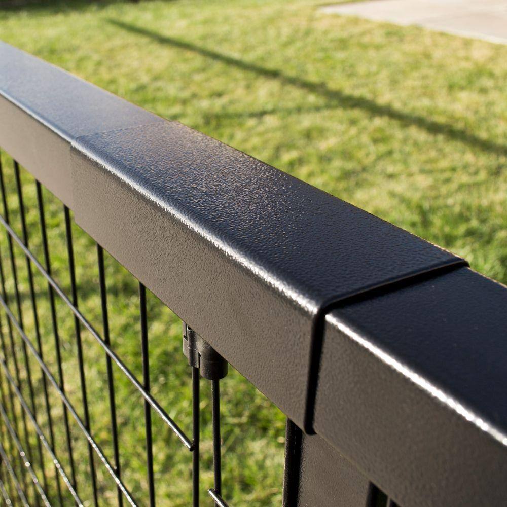 YARDGARD Select 2.5 in. x 8 in. x 1.8 in. Powder Coated Steel Replacement Fence Rail Sleeve 328811A