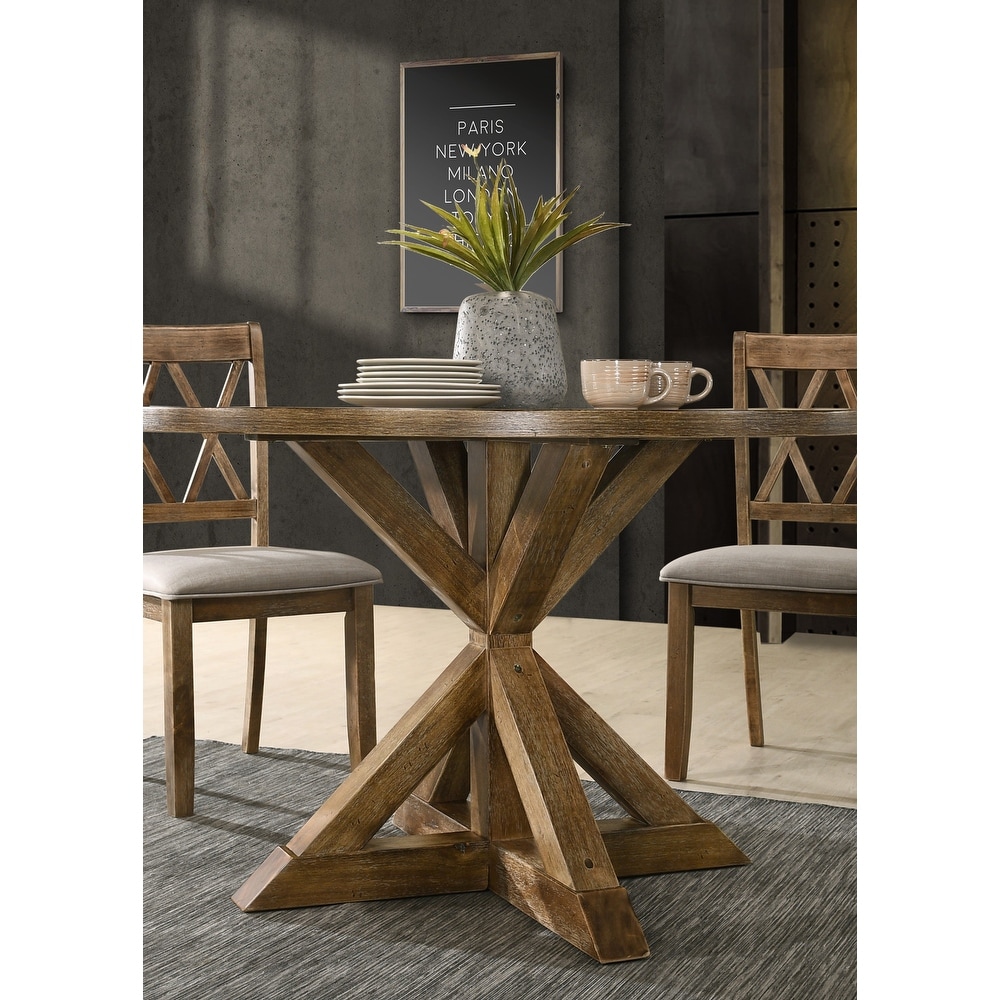 Roundhill Furniture Windvale 5 pc. Cross back Wood Dining Set