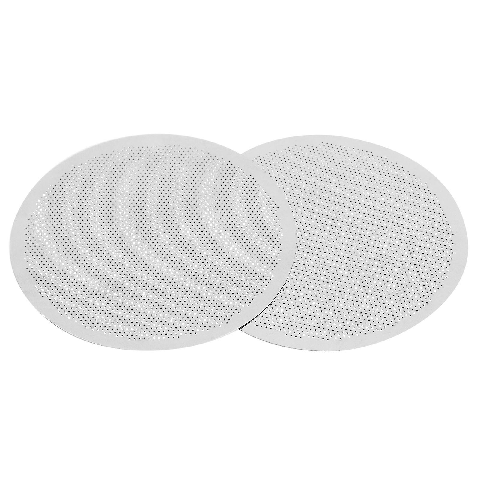 2Pcs Reusable 304 Stainless Steel Round Coffee Filter Screen Mesh Coffee Maker Accessory