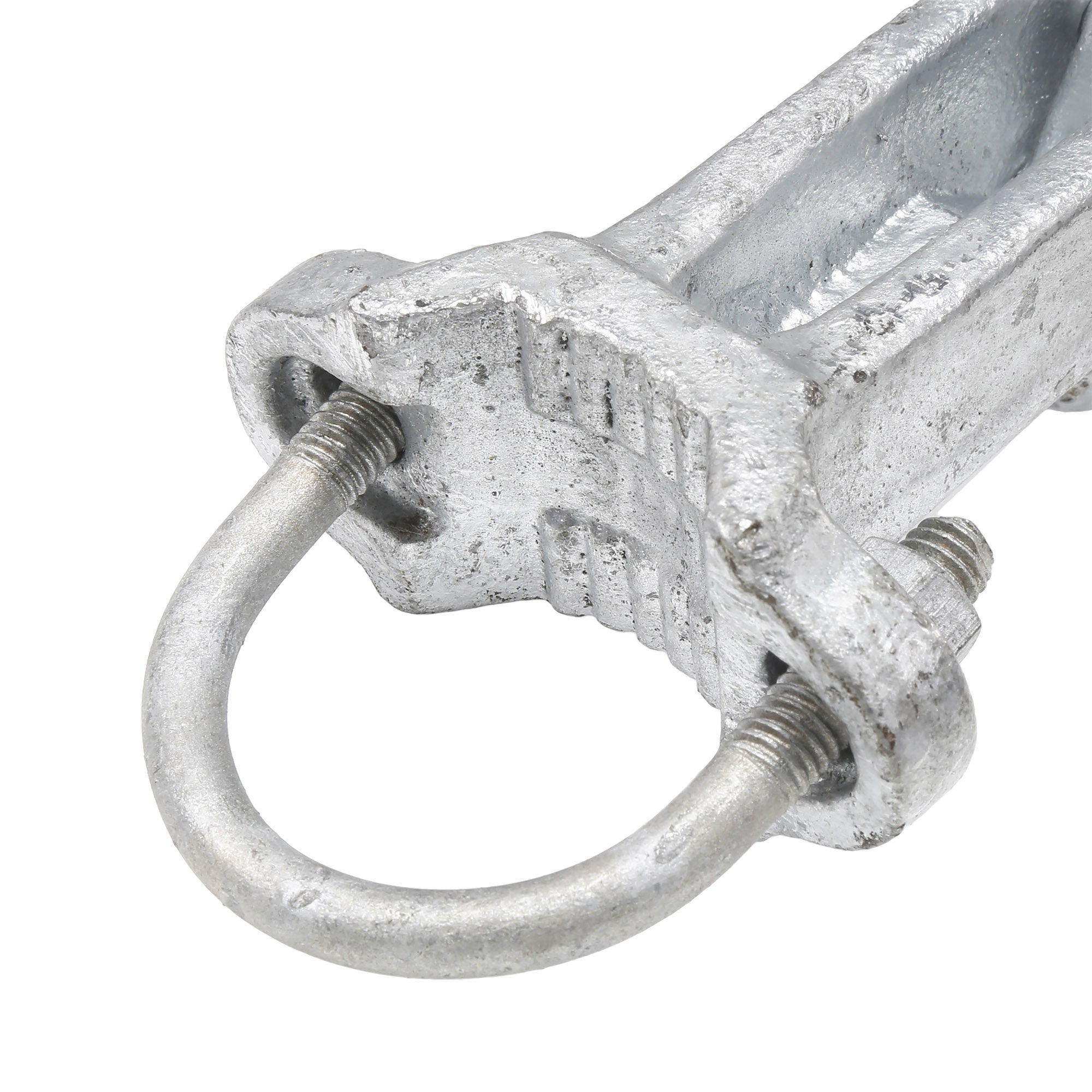 Plum Fittings Chain Link Fence Gate Holder 1 5/8" or 2" [1 7/8" OD] | Duckbill Gate Holdback | Galvanized Pressed Steel