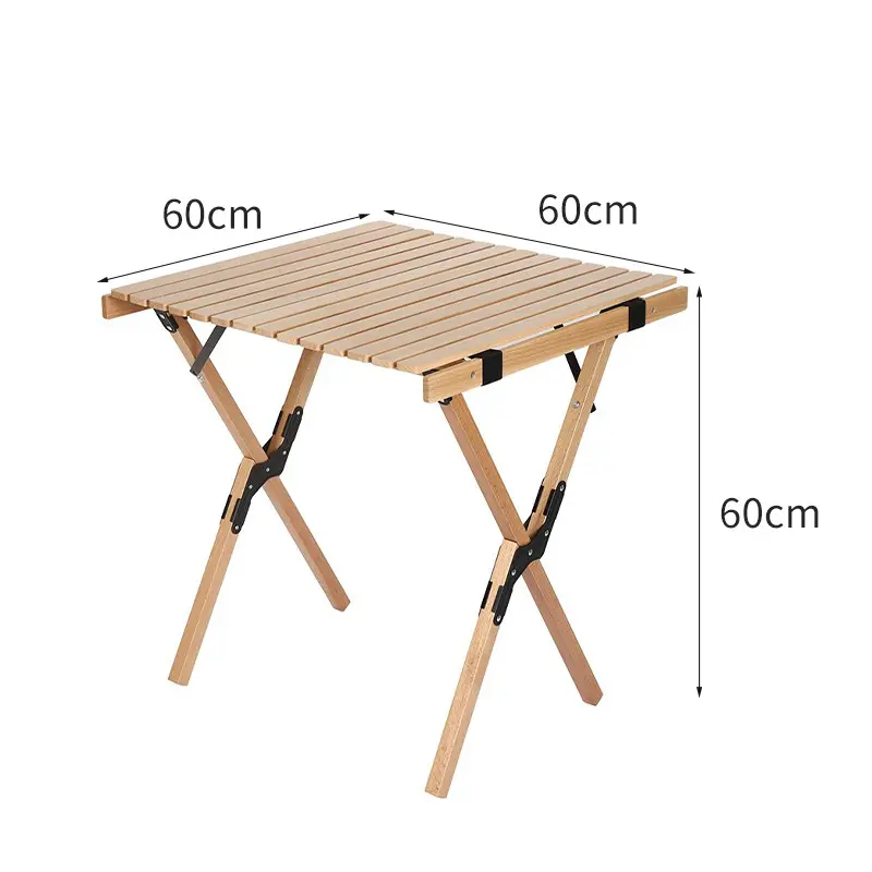 Wholesale Outdoor Picnic Camping Beech Carbon Steel Chicken Rolls Table