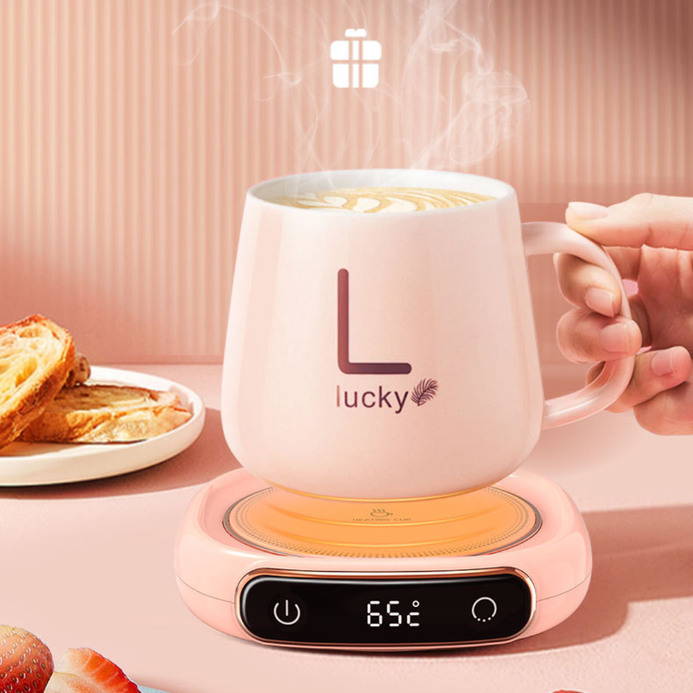 Zexumo Smart Coffee Cup Warmer Electric Mug Heater for Milk Tea Food Portable Heating Coaster 3 Gear Settings Auto-off Cup Warming Pad