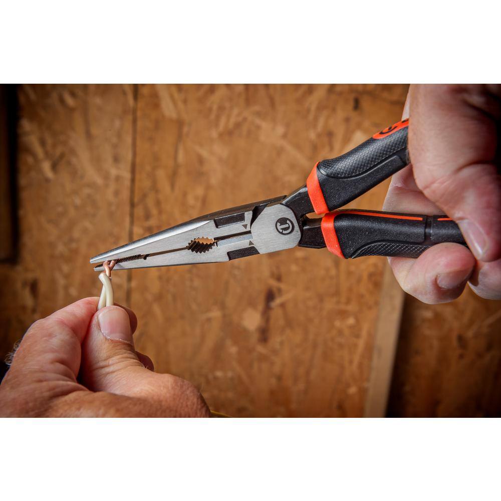 Crescent 8 in. Z2 Dual Material High Leverage Long Nose Pliers Z6548CG-06