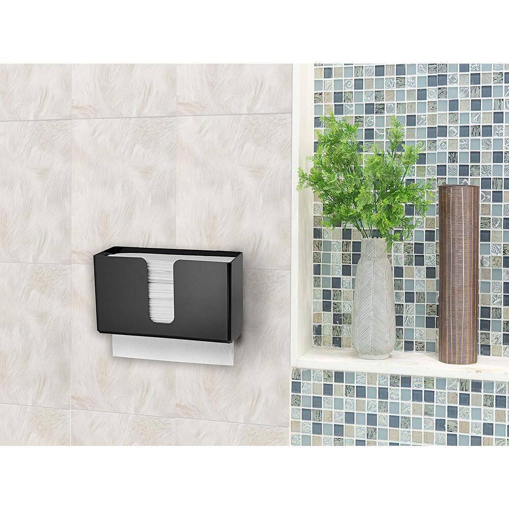 Alpine Industries Commercial Acrylic Wall-Mounted Paper Towel Dispenser in. Black (2-Pack ) 432-BLK-2pk