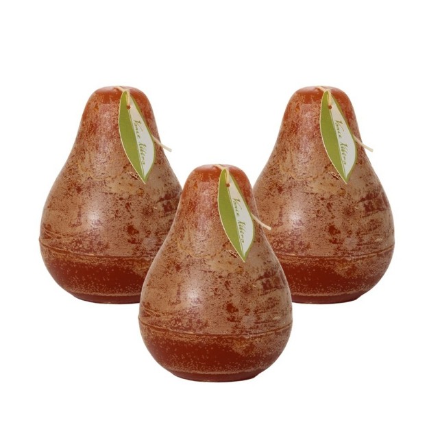 Caramel Timber Pear Candles Set Of 3