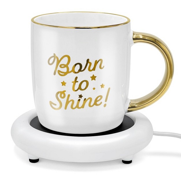 Galvanox Soho Electric Ceramic 12oz Coffee Mug With Warmer Born To Shine Makes Great Gift