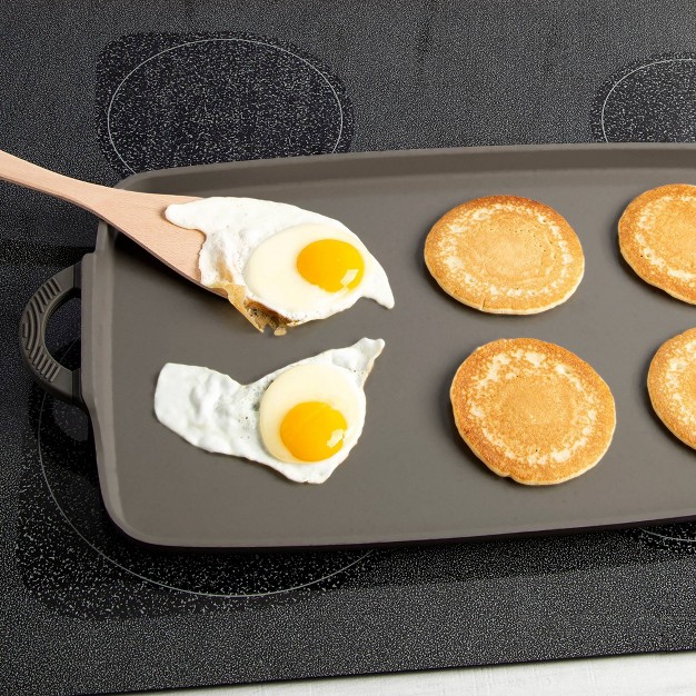 Goodful Cast Aluminum Ceramic Double Burner Griddle Charcoal Gray