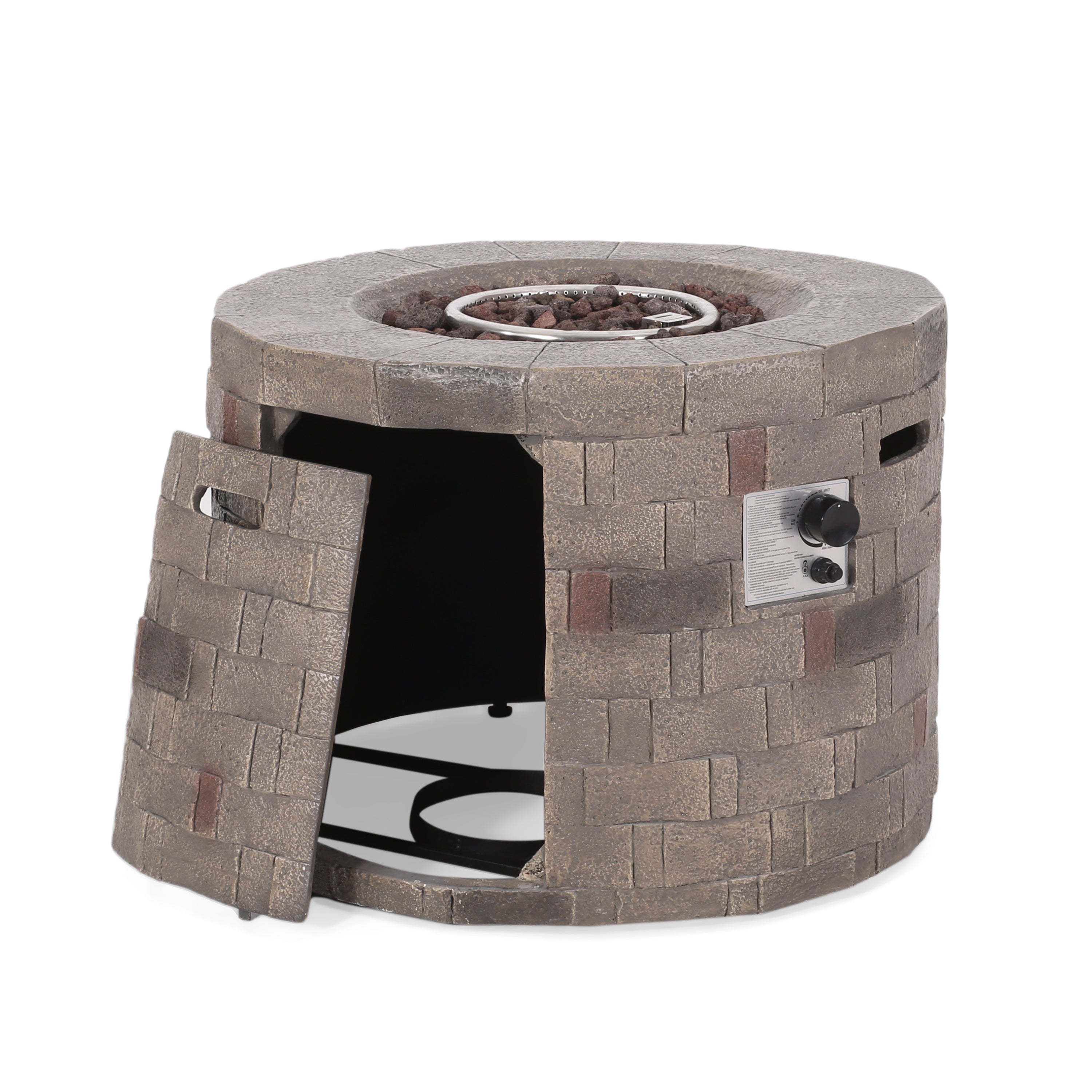 Kaur Outdoor Lightweight Concrete Circular Fire Pit