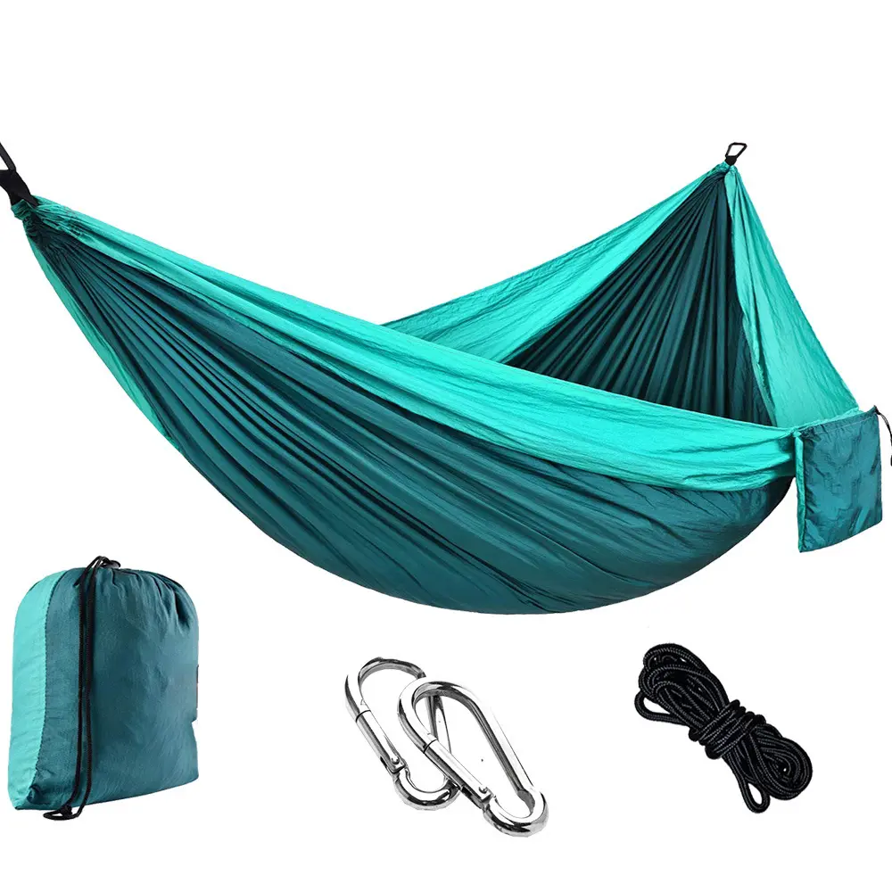 Wholesale Portable Canvas Hammock Bed Folding Hanging Nylon Swing Outdoor Camping Hammock