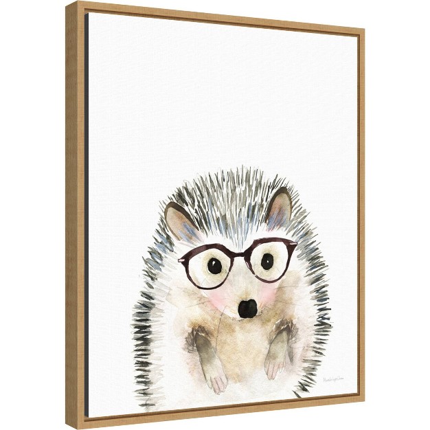 X 20 quot Hedgehog In Glasses By Mercedes Lopez Charro Framed Wall Canvas Amanti Art