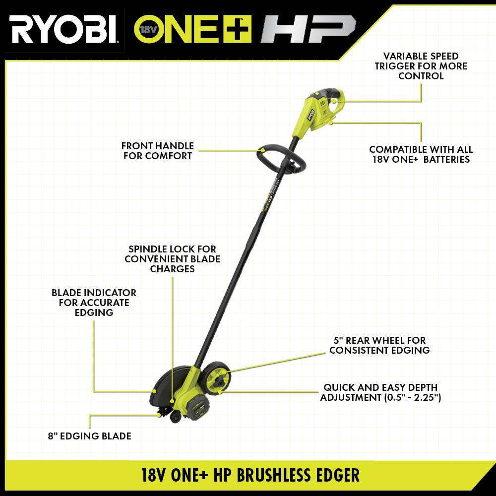 RYOBI ONE+ HP 18V Brushless Edger (Tool Only) P2302BTL