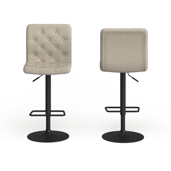 Strick and Bolton Sebastian Adjustable Button-tufted Stools (Set of 2)