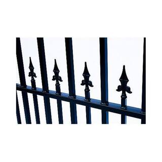 ALEKO St. Louis 14 ft. W x 6 ft. H Black Steel Single Slide Driveway with Gate Opener Fence Gate DG14STPSSLAC1500-HD