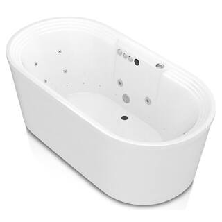 ANZZI Sofi 67.375 in. Acrylic Flatbottom Whirlpool and Air Bath Tub in White FT-AZ201