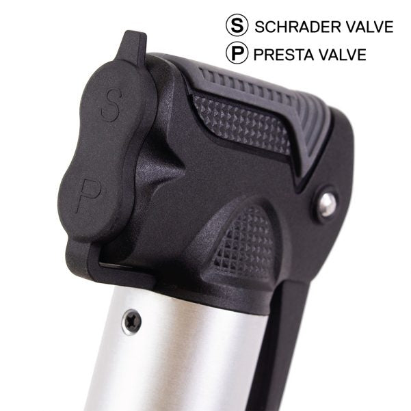 Serfas Big Stick Dual Head Mini Pump - Silver-Black