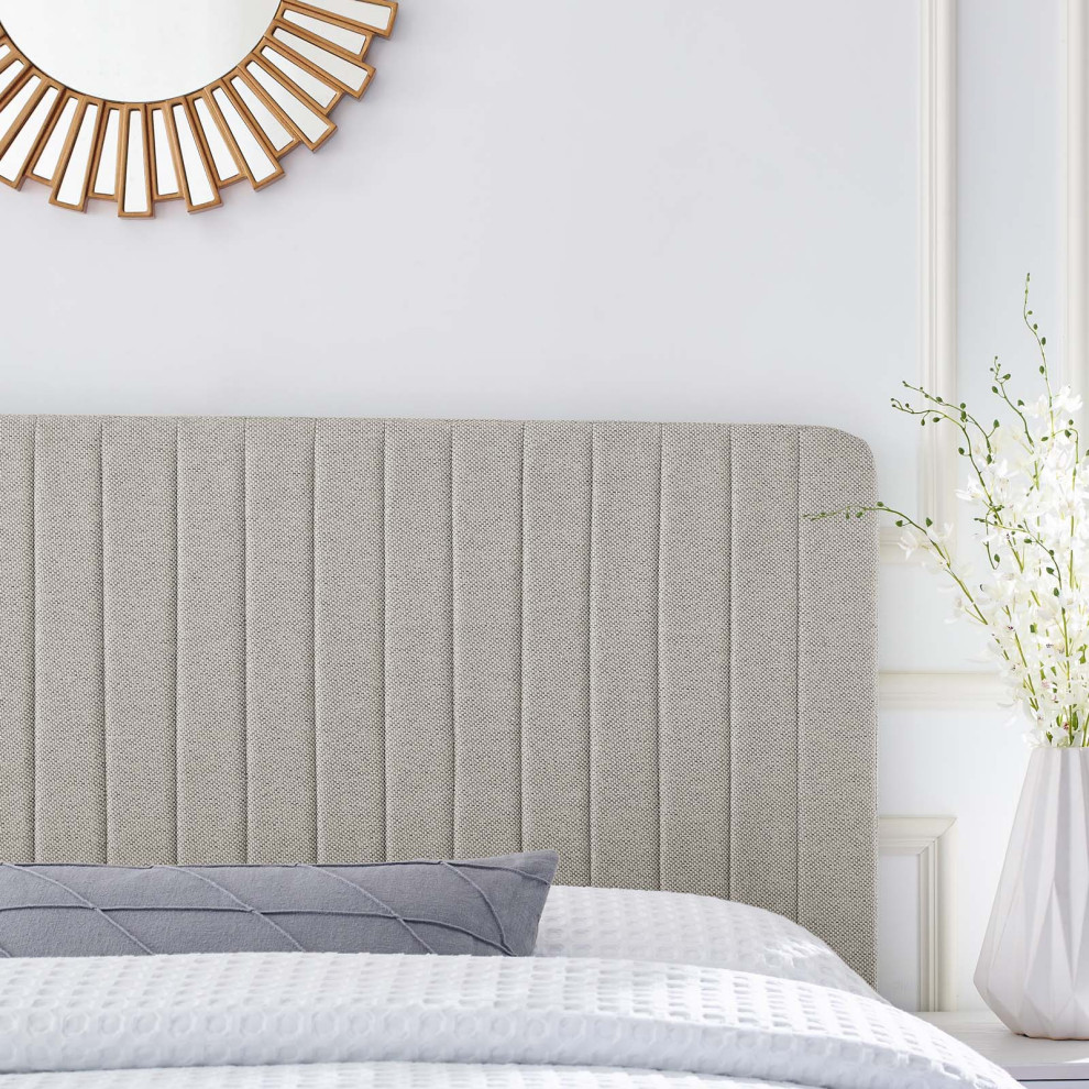 Milenna Channel Tufted Upholstered Fabric Twin Headboard   Transitional   Headboards   by Modway  Houzz