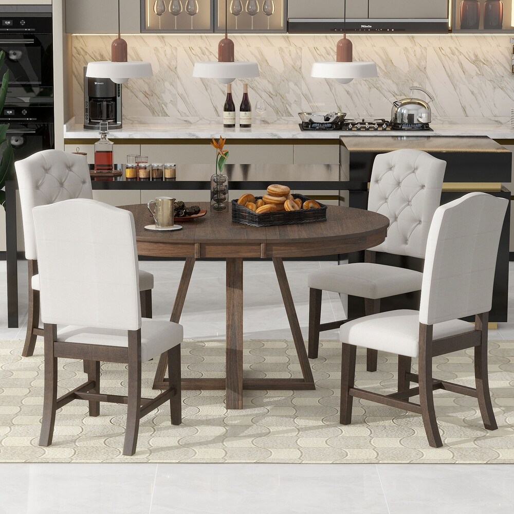 5 Piece Dining Set  Round Table with 16\