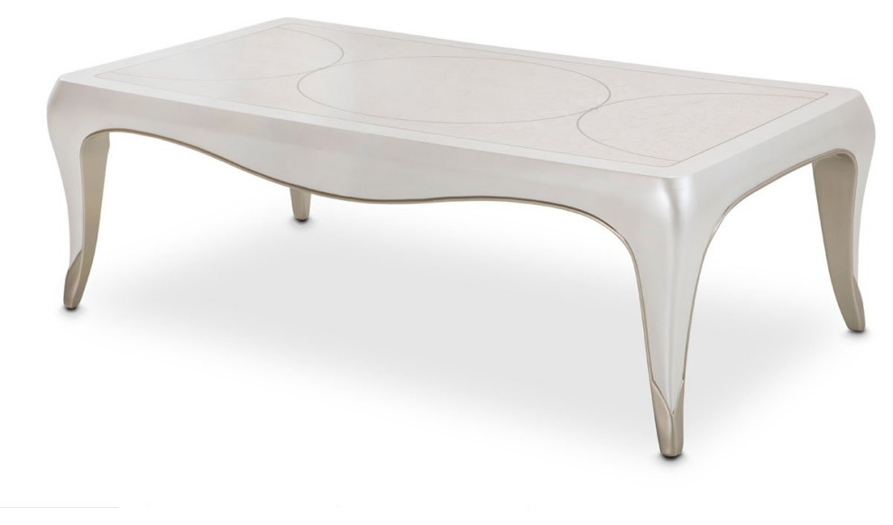 Aico Amini London Place Rectangular Cocktail Table in Creamy Pearl   Transitional   Coffee Tables   by AMOC  Houzz