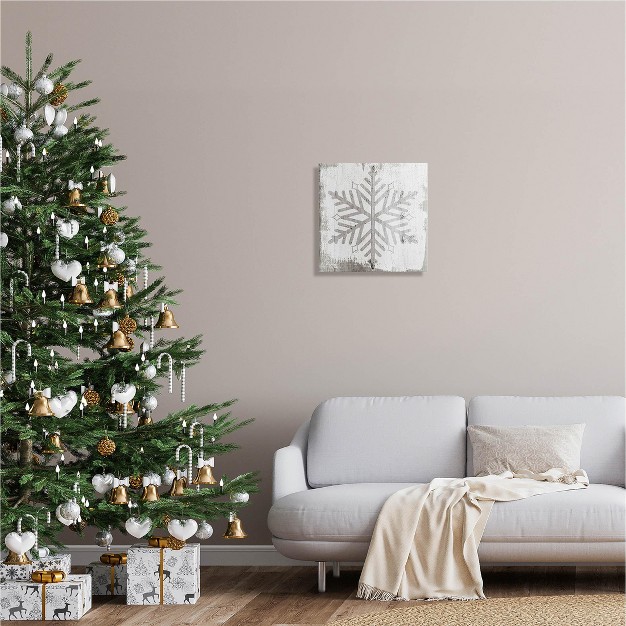 Stupell Industries Winter Nature Snowflake Shape Canvas Wall Art